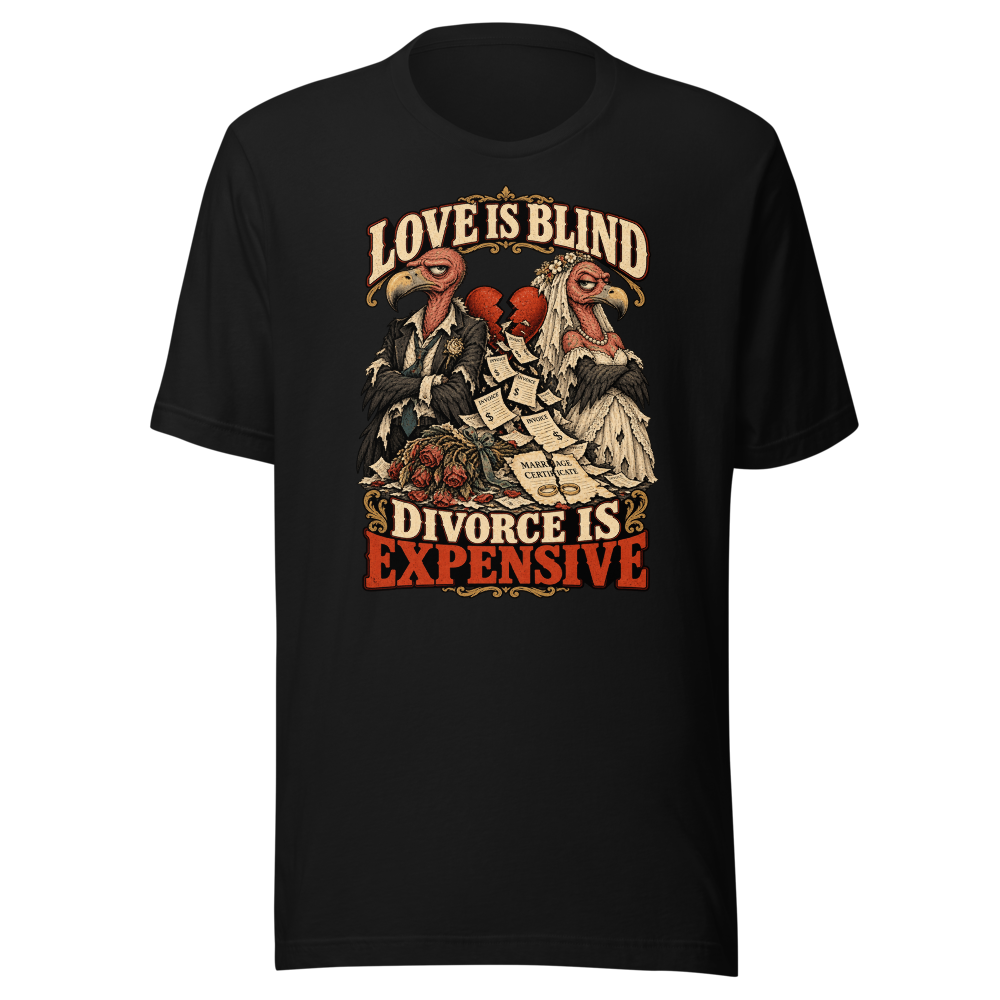 Love Is Blind — Divorce Is Expensive front flat mockup
