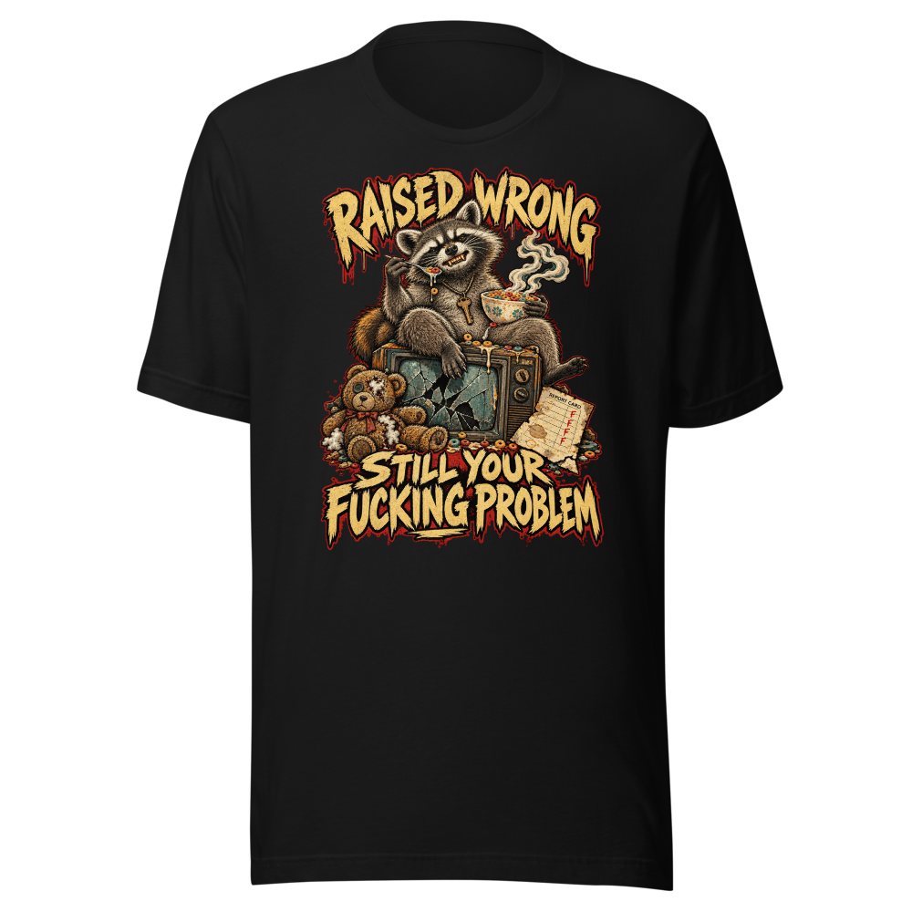 Raised Wrong — Still Your Fucking Problem front flat mockup