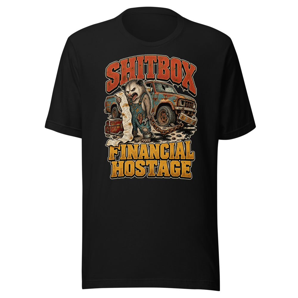 Shitbox — Financial Hostage front flat mockup